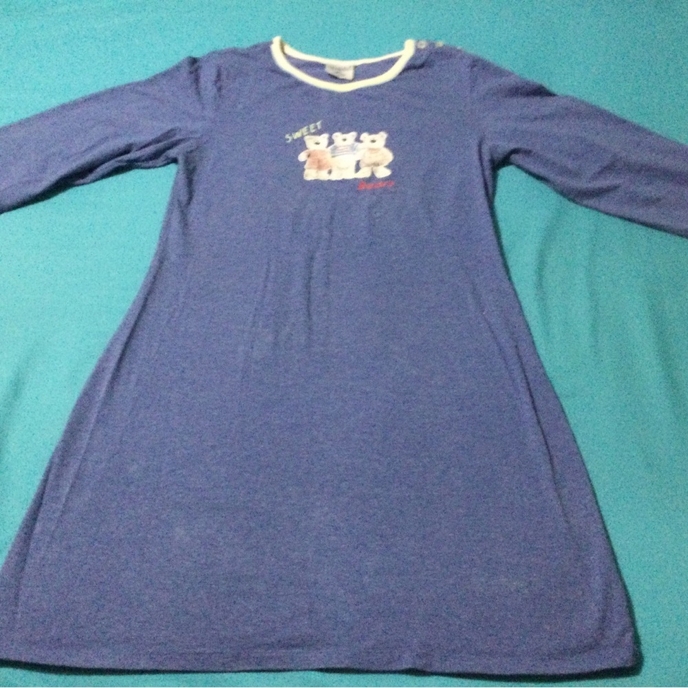 Wonderbra Blue Nightgown with White Trim
